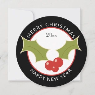 Unieke Kerstmis met Holly & Berries Feestdagenkaart