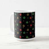 Unieke kerstsierbeker Baubles Black Patroon Koffiemok (Voorkant links)