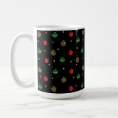 Unieke kerstsierbeker Baubles Black Patroon Koffiemok (Links)