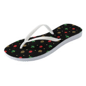 Unieke kerstsierbeker Baubles Black Patroon Teenslippers (Schuin)