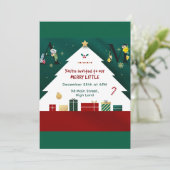 Unieke kerstuitnodigingen kaart (Staand voorkant)