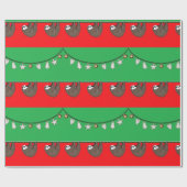 Unieke kerstvakantie luiaard cadeaupapier (Vlak)