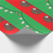 Unieke kerstvakantie luiaard cadeaupapier (Hoek)