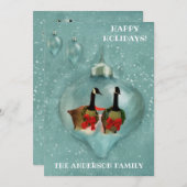 Unieke kerstversiering Fancy sneeuwblaasje voor ga Feestdagenkaart (Voorkant / Achterkant)