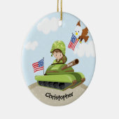 Unieke kerstversiering van de Soldeeuwjongen Keramisch Ornament (Rechts)