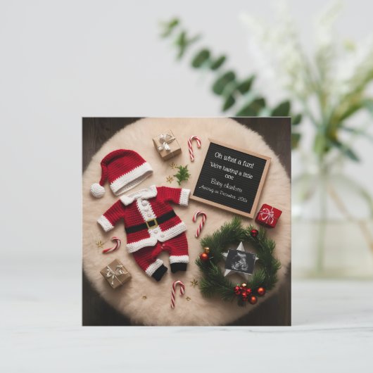 Unieke kerstzwangerschapsaankondiging kaart (Staand voorkant)