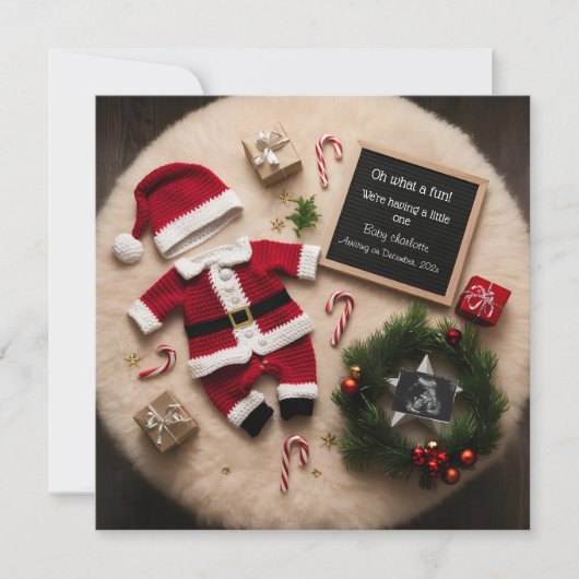 Unieke kerstzwangerschapsaankondiging kaart (Voorkant)