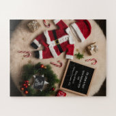 Unieke kerstzwangerschapsaankondiging legpuzzel (Horizontaal)