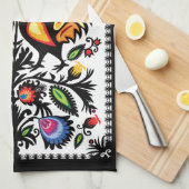 Unieke keukenhanddoeken met folklore-samenstelling (Quarter Fold)