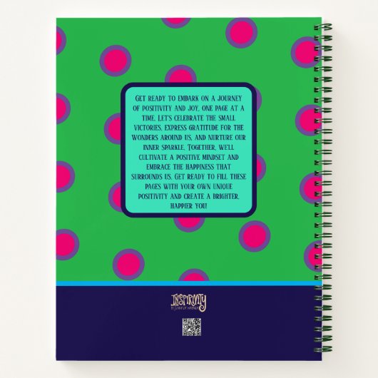 Unieke Kids Positieve Vibes Leuk Bloemmotief Blauw Notitieboek (Achterkant)