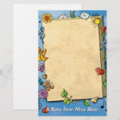 Unieke kinder noot briefpapier (Voorkant / Achterkant)