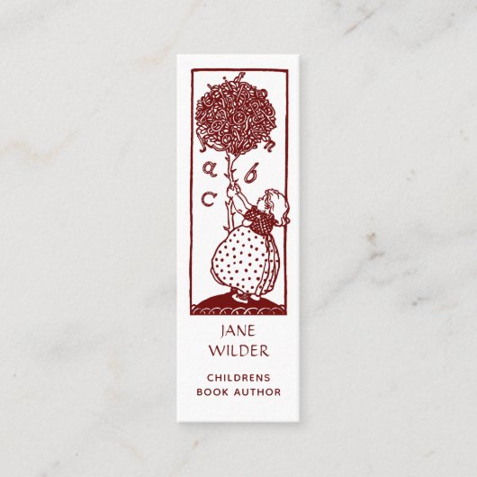Unieke kinderboekAuteur Mini Visitekaartje (Voorkant)