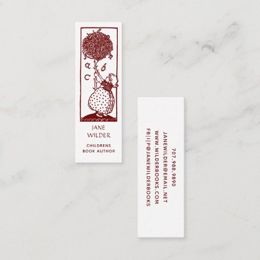 Unieke kinderboekAuteur Mini Visitekaartje (Voorkant / Achterkant)