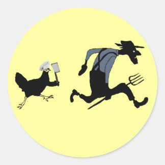 Unieke kip ronde sticker