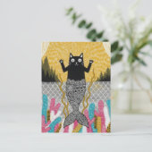 Unieke Kitty Zeemeermin Briefkaart (Staand voorkant)