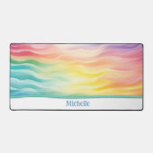 Unieke klant regenboog gekleurde bureaumat (Voorkant)