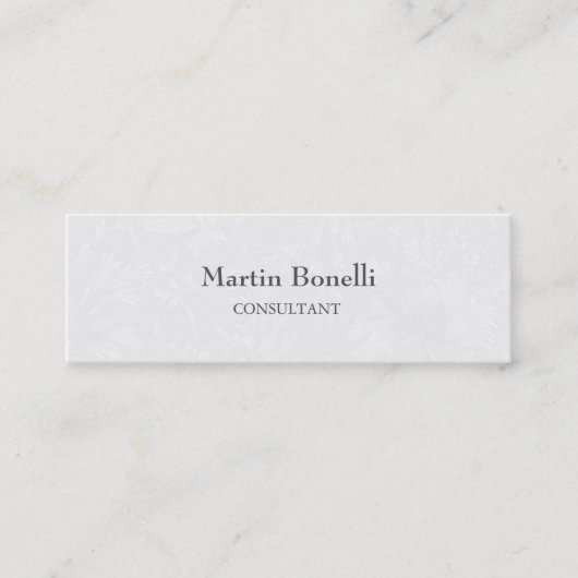 Unieke Klassieke Bloemen Damast Slim Mini Visitekaartje (Voorkant)