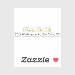 Unieke Klassieke Eenvoudige Gouden Kleur Naam Sticker