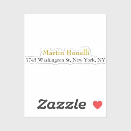 Unieke Klassieke Eenvoudige Gouden Kleur Naam Sticker (Vel)