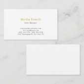 Unieke Klassieke Eenvoudige Gouden Kleur Naam Visitekaartje (Voorkant / Achterkant)