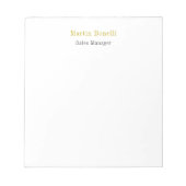 Unieke Klassieke Eenvoudige Gouden Kleurnaam Notitieblok (Voorkant)