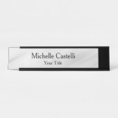 Unieke, klassieke, eenvoudige grijs bureau naambordje (Voorkant)