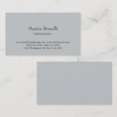 Unieke, klassieke, eenvoudige grijs visitekaartje (Voorkant / Achterkant)