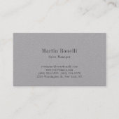 Unieke Klassieke Eenvoudige Premium Grijs Visitekaartje (Voorkant)