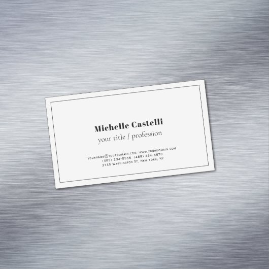 Unieke, klassieke Eenvoudige professionele Magnetisch Visitekaartje (Voorbeeld)