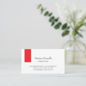 Unieke Klassieke Eenvoudige Rood & Wit Visitekaartje (Staand voorkant)