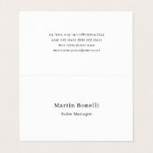 Unieke Klassieke Eenvoudige Zwart Wit Naam Tweezij Visitekaartje (Buitenkant ongevouwen)