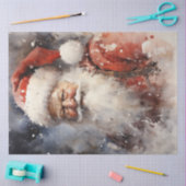 Unieke klassieke Kerstman glimlachend in besneeuwd Tissuepapier (Craft)