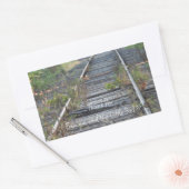 Unieke kleine vogel op spoorwegen, dank u rechthoekige sticker (Envelop)