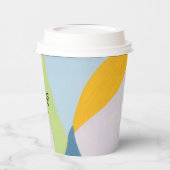 Unieke kleurblok abstracte kunst aangepaste tekst papieren bekers (Links)