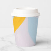 Unieke kleurblok abstracte kunst aangepaste tekst papieren bekers (Achterkant)