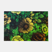 Unieke kleuren  bloemenprint deurmat (Voorkant)