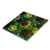 Unieke kleuren  bloemenprint tegeltje (Zijkant)