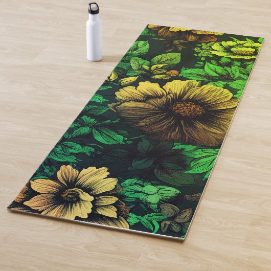 Unieke kleuren bloemenprint yogamat (In situ)