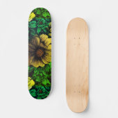 Unieke kleuren vintage bloemenprint persoonlijk skateboard (Voorkant)