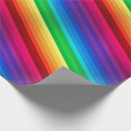 Unieke kleurige diagonale regenboog gestript cadeaupapier (Hoek)