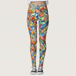Unieke Kleurrijke Abrikozen Vruchten Zomer Waterve Leggings