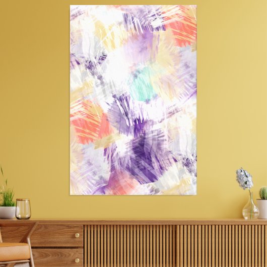 Unieke, kleurrijke Abstracte penseelkunst Canvas Afdruk (Insitu (Woonkamer))