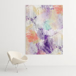 Unieke, kleurrijke Abstracte penseelkunst Canvas Afdruk<br><div class="desc">Filmvormig paars,  oranje,  groen,  viool en wit gekleurd abstract verfborstelpatroon. Pas dit ontwerp aan met uw interieurkleuren en hang wat kleur op uw muur!</div>