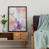 Unieke, kleurrijke Abstracte penseelkunst Poster