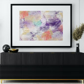 Unieke, kleurrijke Abstracte penseelkunst Poster