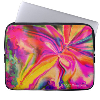 Unieke Kleurrijke Abstracte Vloeibare Marmer  Laptop Sleeve