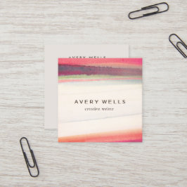 Unieke kleurrijke Abstracte Waterverf Vierkante Visitekaartje