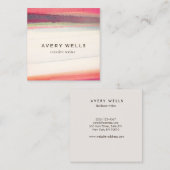 Unieke kleurrijke Abstracte Waterverf Vierkante Visitekaartje (Voorkant / Achterkant)