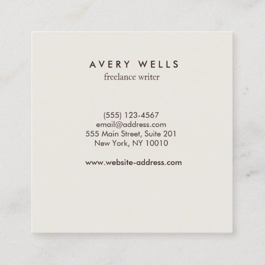 Unieke kleurrijke Abstracte Waterverf Vierkante Visitekaartje (Achterkant)