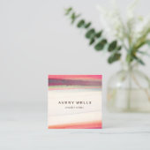 Unieke kleurrijke Abstracte Waterverf Vierkante Visitekaartje (Staand voorkant)